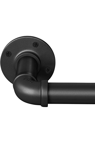 OEM Galerie perdea, design industrial, diametru 2.5cm, lungime 183-365cm, culoare negru