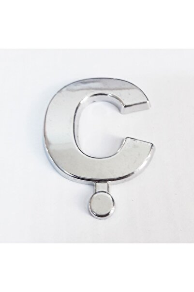 BulutRetail حرف C من سيليماكس مقاس 3.75 سم مع لاصق كروم