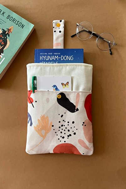 Outlet Çarşım غلاف كتاب بتصميم خريفي مع جيوب، هدية مثالية لمحبي الكتب