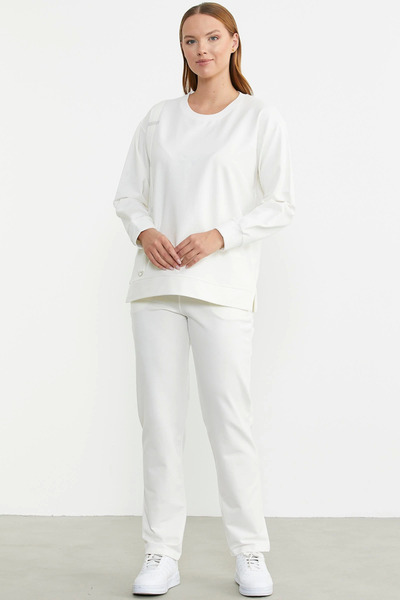 Eng Sementa 76380 Stone Detailed Crew Neck Tracksuit Set