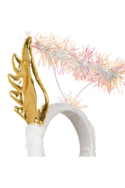 OEM Angel Wings Headband & Holographic Tinsel Moving Christmas Wreath