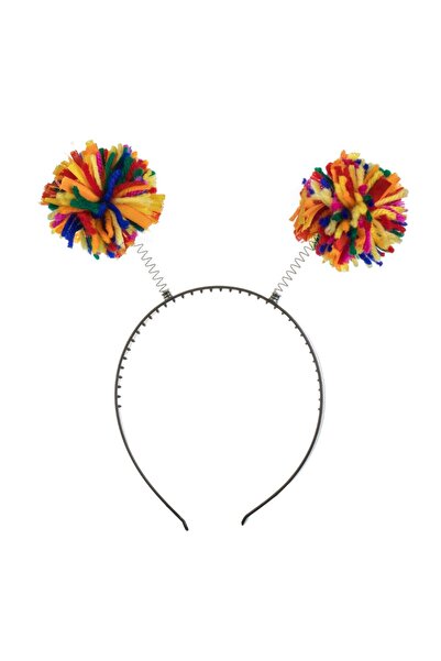 OEM Στέμμα μαλλιών με φανταχτερό φόρεμα, κεραίες και πολύχρωμο φουντάκι