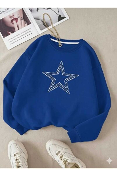 blackbonds Unisex Star Stroke Taş Baskılı Sweatshirt