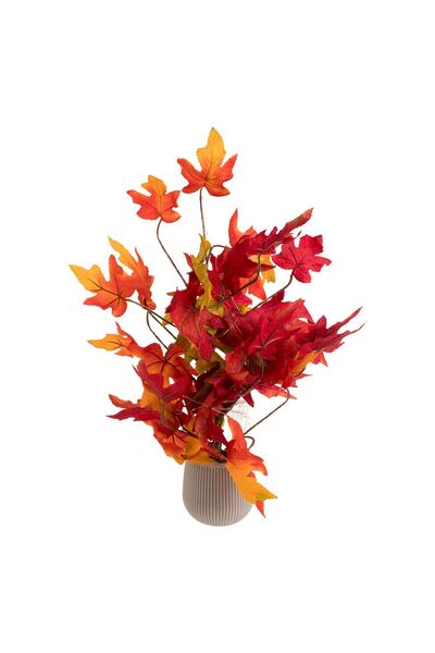 OEM Decorative Pot with Autumn Leaves & LED 57cm