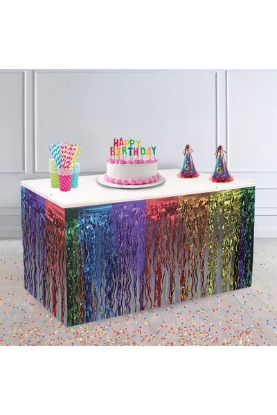 OEM Perdea Decorativa cu Franjuri Colorate pentru Masa de Petrecere 274x74cm