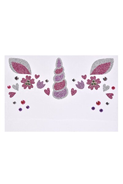 OEM Decorative Tattoo Mask for Girl Unicorn Pink Glitter Silver