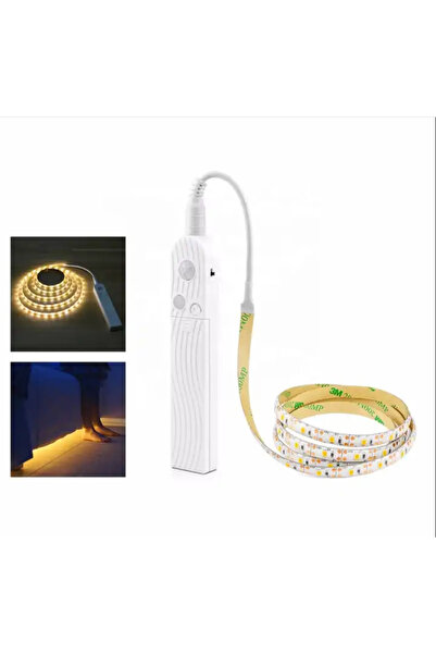 Generic LED sensor wardrobe strip light Battery or USB powered Motion Activated for Closet (2M, Warm White)