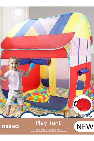 fun zone DUNISO Foldable Kids Play Tent, Kids Tent House Indoor with Windows