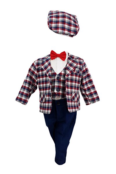 Baby Boss Costum botez carouri bleumarin-grena