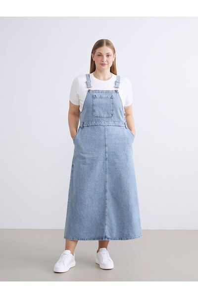 LC Waikiki LCW Modest Kare Yaka Jean Elbise