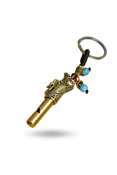 ForWhat Breloc cu fluier din metal antic pentru birou, acasă, cadou