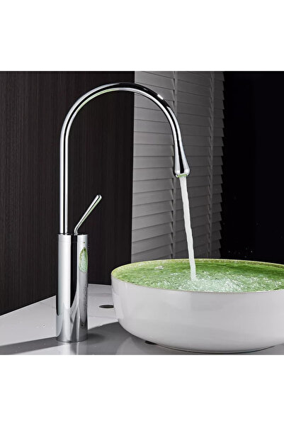 BisDesign ® Bathroom Sink/Bathtub Faucet, Glossy Chrome Color, Modern Model, Thin Spout, Size 47 cm
