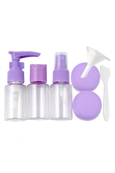 ECARLA Set of 7 in 1 reusable travel containers, purple, eCarla, KS122FIO