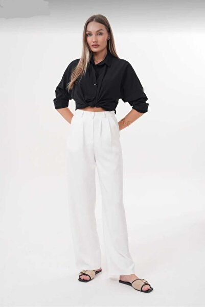 LAVA FASHION High Waist Pleated Palazzo Pants Designed for Successful Women