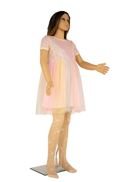 PETRA-ELISA Children's Lycra 20 Den Leotard with Serena pattern, Cream, 11-13 years