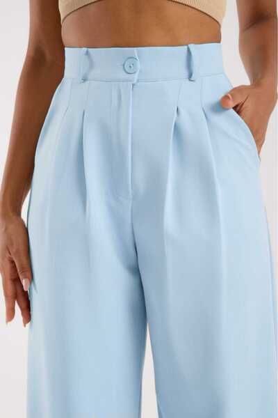 LAVA FASHION Başarılı Kadınlar İçin Tasarlanmış Yüksek Bel Pileli Palazzo Pantolon