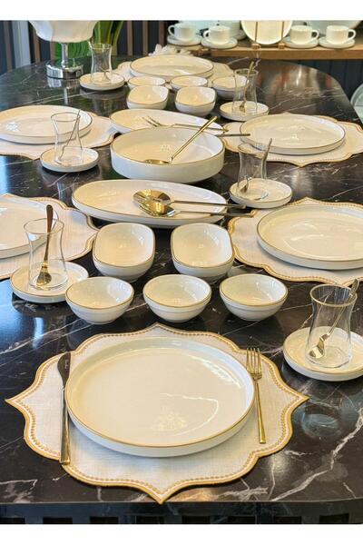 Onedekor 37 Parça İstanbul Modern Gold Kahvaltı Takımı