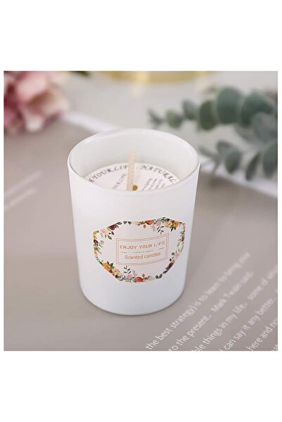 Flippy Scented Candle, Matte White Glass Cup, Green Tea & Orange Blossom, Soy Wax, 6.2 x 5.2 cm