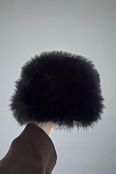 TAKIŞTIR Black Color Plush Hat
