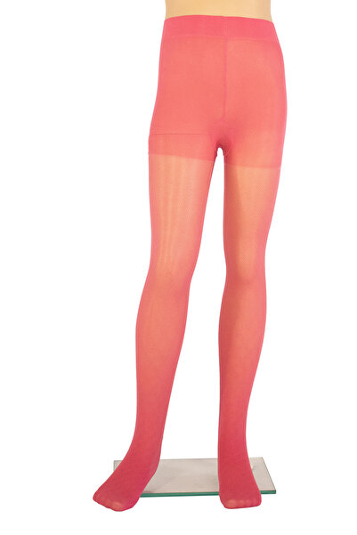 PETRA-ELISA Microfiber 40 DEN Children's Tights with Amalia pattern, Raspberry Red, 9-11 years