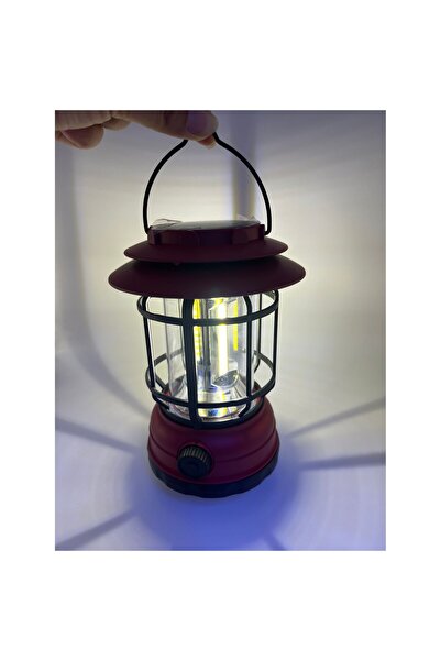 Flippy Portable Camping Lamp, Vintage Lantern, ABS, 30 COB LED Lighting, Adjustable Intensity, Built-in Bat