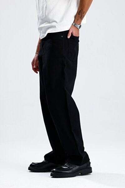 ATE STUDIOS Relaxed Fit Düz Siyah Kot Pantolon