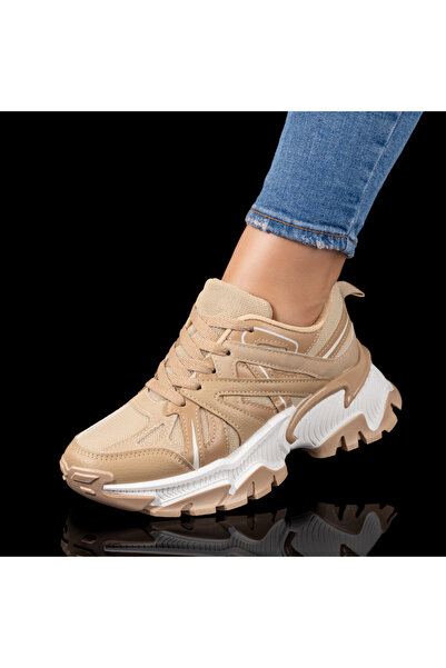 Modlet.ro Pantofi sport kaki cu talpă groasă pentru femei MOD09787