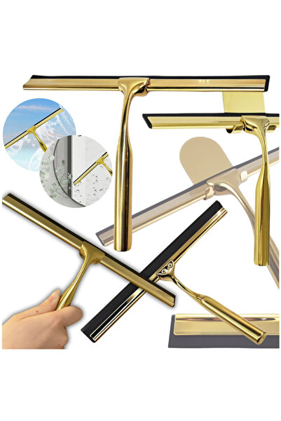 Other Curățător de geamuri cu abur, cabine oglindă cu mâner, metal, cârlig auriu