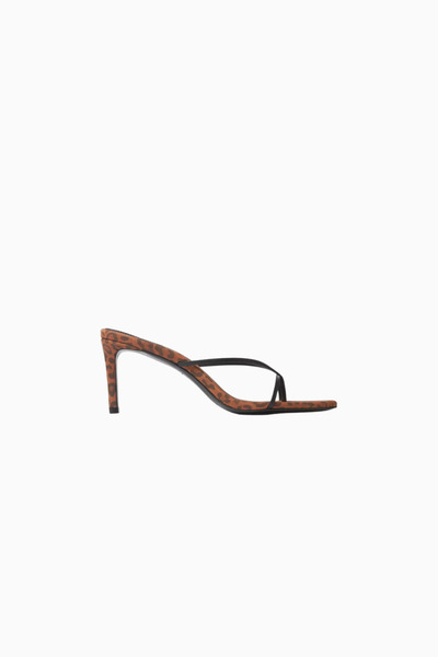 Black Suede Studio Gem 65 Leopard Nubuck Slip-On Mules, Round Toe Elegant Des...