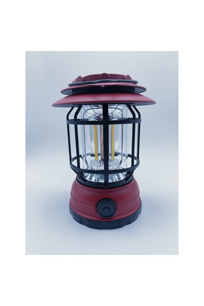 Flippy Portable Camping Lamp, Vintage Lantern, ABS, 30 COB LED Lighting, Adjustable Intensity, Built-in Bat