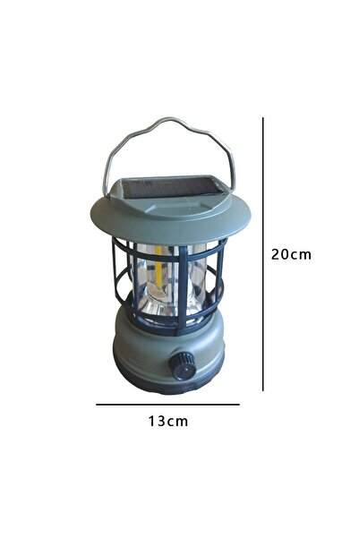 Flippy Portable Camping Lamp, Vintage Lantern, ABS, 30 COB LED Lighting, Adjustable Intensity, Built-in Bat