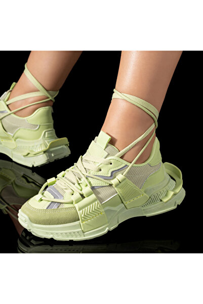 Modlet.ro Pantofi sport verzi cu talpă groasă pentru femei MOD09410