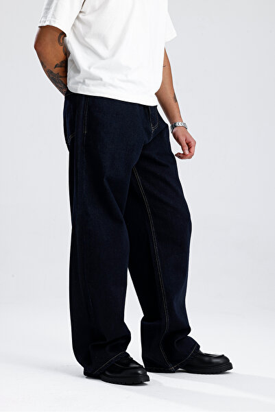ATE STUDIOS ATE Basic Lacivert Baggy Kot Pantolon