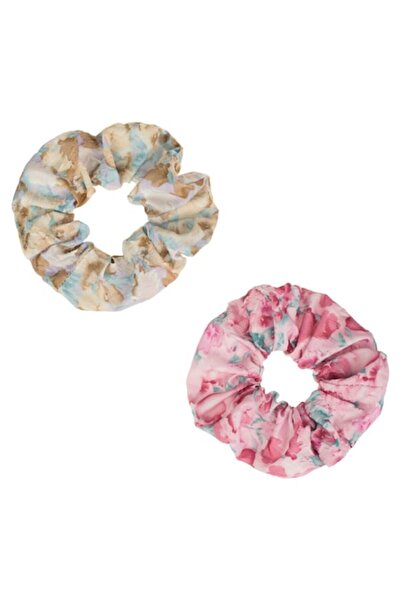 SHOPIENS Set 2 elastice de păr pentru femei Shopiens®, model floral-textil în...