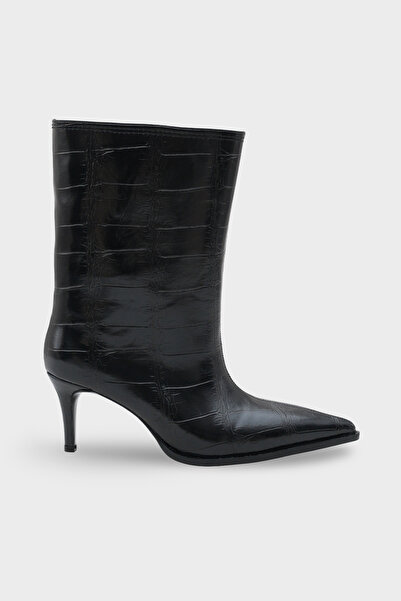 LOJO Γυναικείες μπότες με τακούνι με μοτίβο φιδιού με μυτερή μύτη Kyra