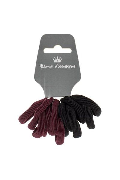 SHOPIENS Set 14 elastice de păr Shopiens® pentru femei, negru și bordeaux