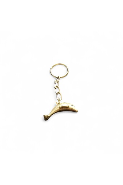 Hedea سلسلة مفاتيح نحاسية على شكل سمكة الدولفين