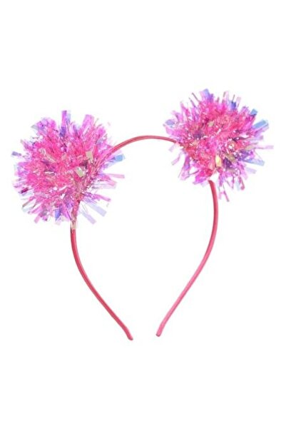 SHOPIENS Bentiță de păr Shopiens® pentru fete, model roz cu beteală pompom