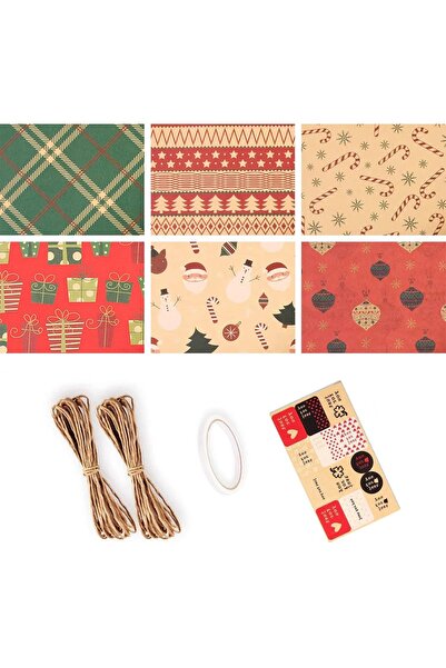PAPU set hârtie de împachetat cadou, 6 piese, multicolor, 50 x 70 cm