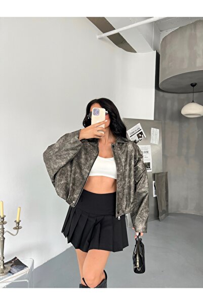 Friday Mood Жіноча шкіряна куртка Oversize Bomber