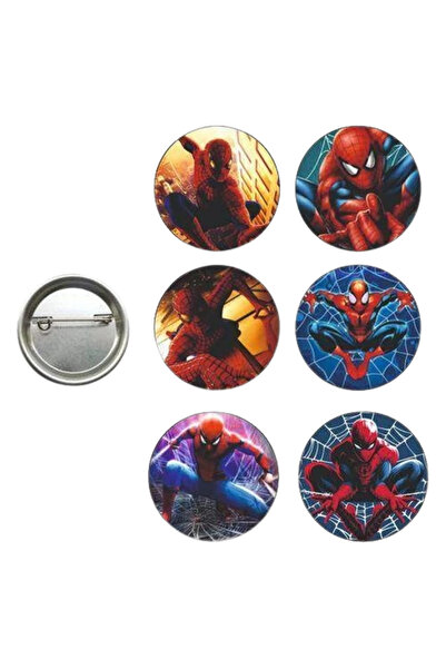DODOMAR Lisanslı Yaka çanta rozeti Örümcek Adam-Spider 6lı Paket Pinyata İçi ...