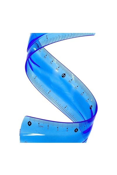 SHOPIENS Rigla Flexibila Shopiens, 30 cm, Albastra, din Plastic, pentru Geometrie si Birou