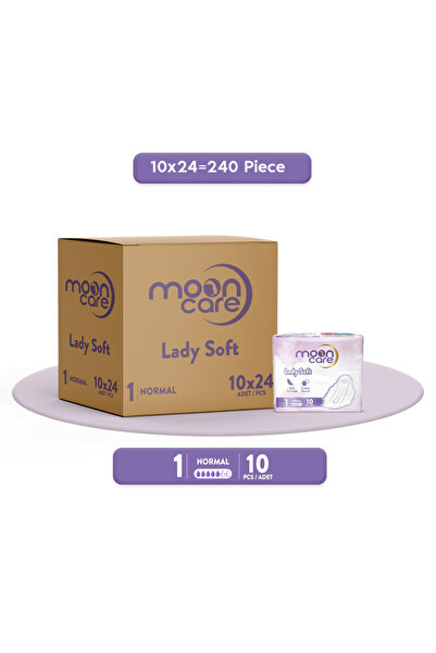MOONCARE فوط صحية ناعمة ليدي - ناعمة وطبيعية (10 فوط × 24)
