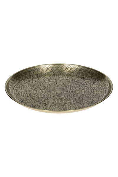 SHOPIENS Platou decorativ metalic Shopiens®, Bronz cu Model Ochi, 40 cm