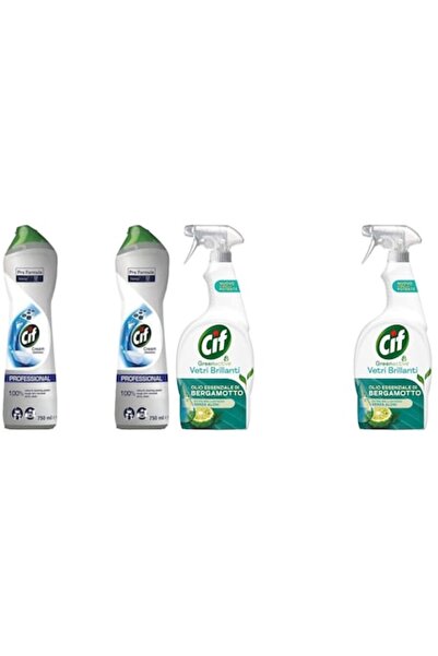 Cif Set 4 x Varietate, 2 x Cremă 750ml Soluție Universală, 2 x Spray 650ml Gr...