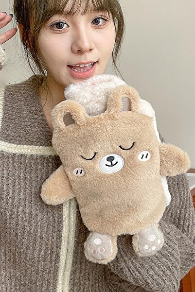 TAKIŞTIR Kahverengi Ayıcık Figürlü Peluş Sıcak Su Torbası