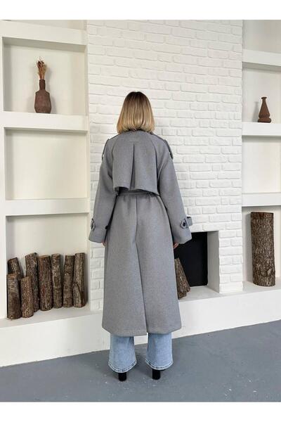 SUYA US WEAR Oversize Belted Long Cashmere Trench Coat