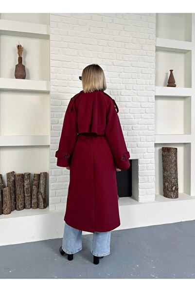 SUYA US WEAR Μακρύ κασετένιο παλτό με ζώνη oversize