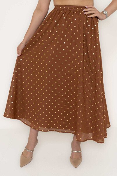 Yola Polka Dot Ruffled Maxi Skirt