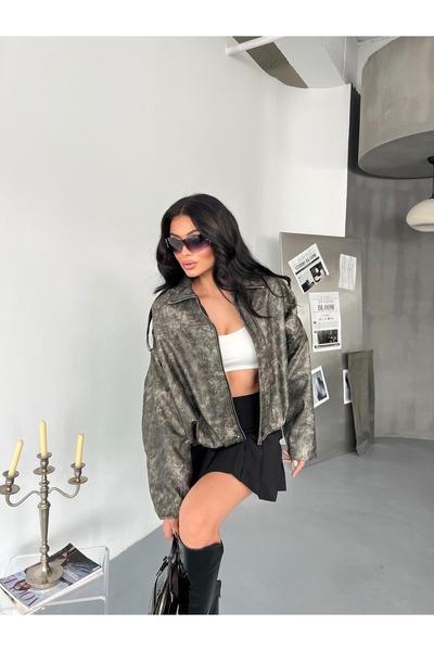 Friday Mood Dámská kožená bunda bomber oversize